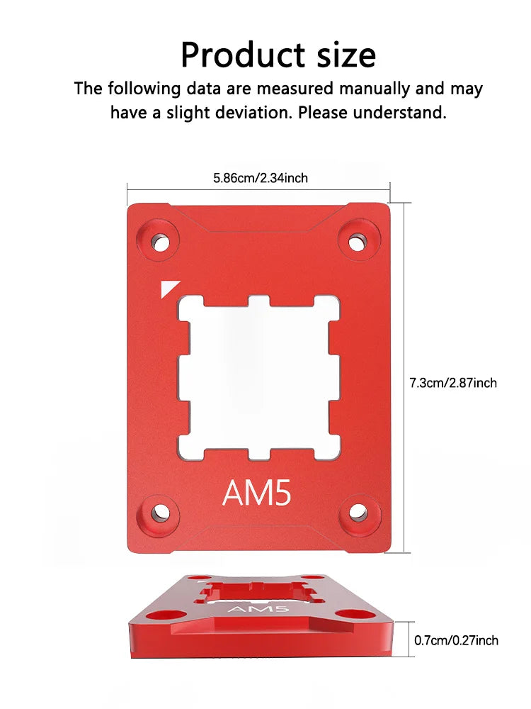 AM5 CPU Bending Corrector Aluminum Alloy Contact Frame for AMD Ryzen 7950X 7800X 7700X 7600X 7500F