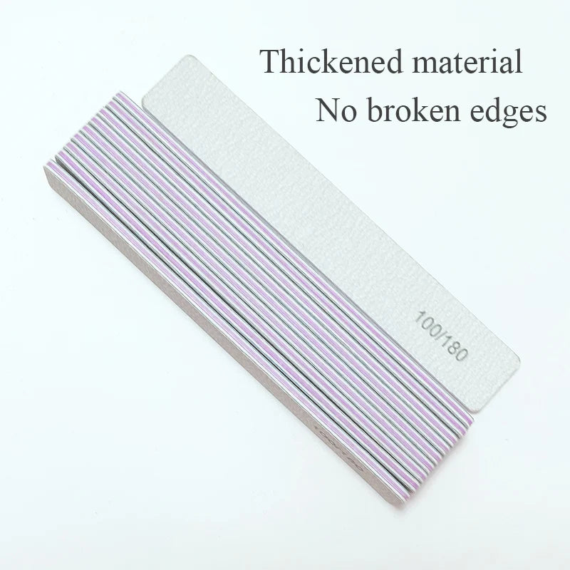 Nagelfeile Buffer 100/180 Körnung Halbmond Nagelfeilen Doppelseitiges Schmirgelpapier Nagel schleifen Gel Nagellack Maniküre-Werkzeug