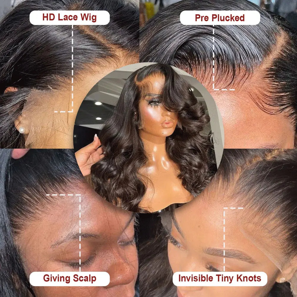Unbehandelte peruanische Body Wave Echthaarperücken mit 250 % Dichte, 40–42 Zoll, 13x6 HD-Lace-Front, 13x4-Frontal-Perücken, glueless Verschlussperücken für Damen