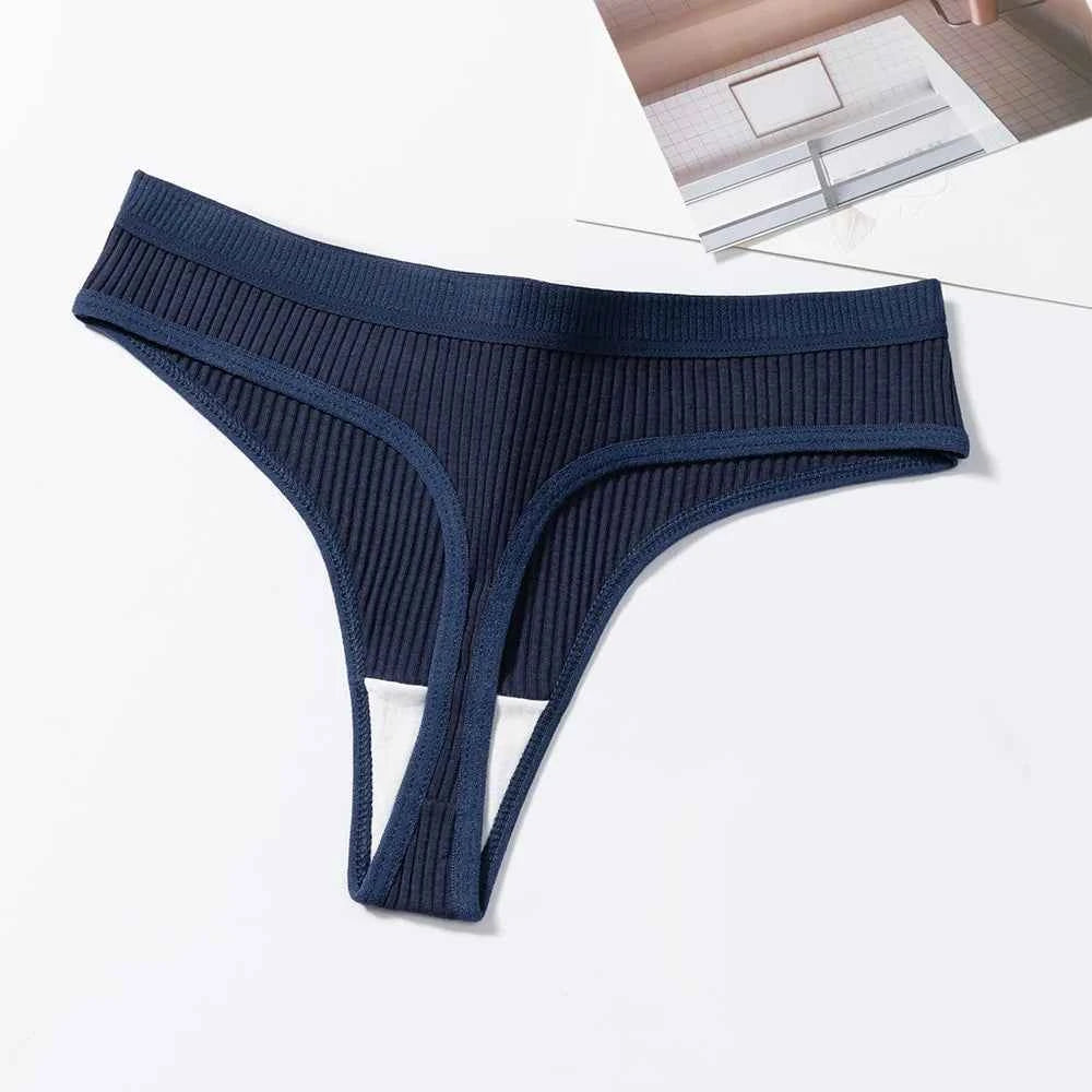 3Pcs/Set Thongs Women's Panties Striped Briefs Girls Solid Color Elastic Underwear Female Sexy Lingeries Hot Comfort G-string