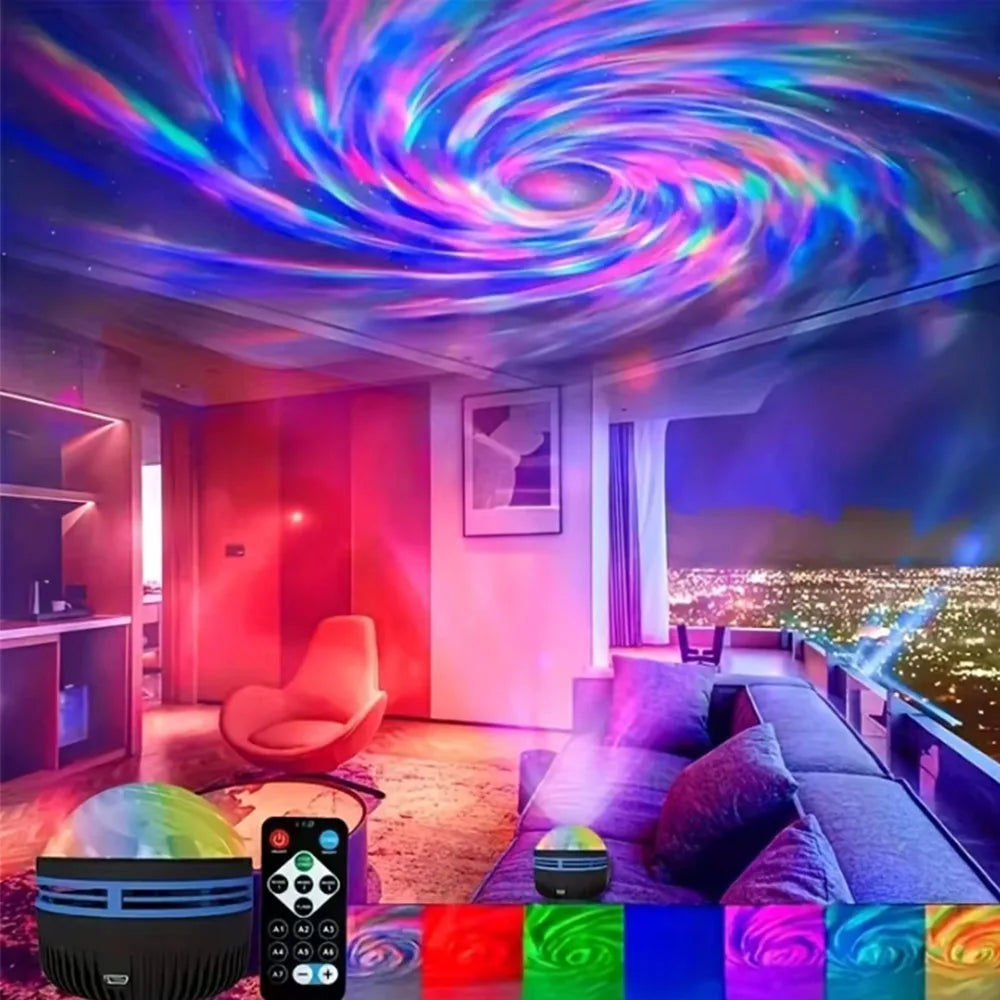Galaxy Projector RGB Star Projector USB Powered Remote Control Night Light Lamp for Birthday Gifts Holiday Party Room Decoration