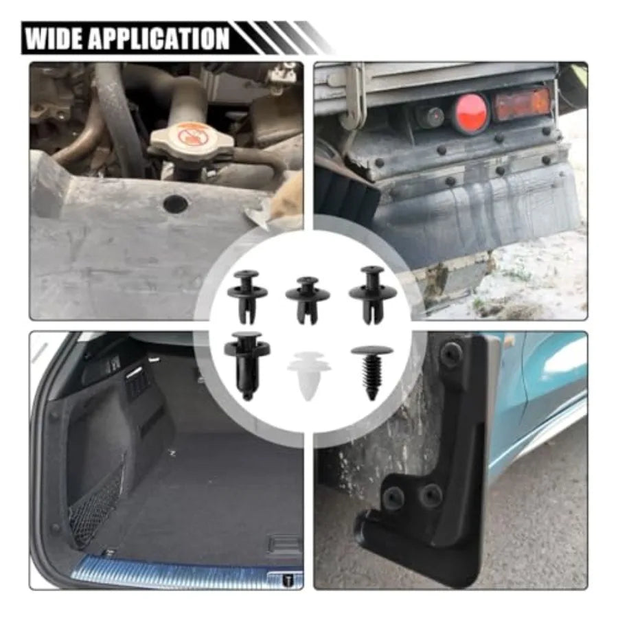 100PCS Plastic Car Body Trim Clips Universal Car Bumper Clips Rivets Fasteners Push Retainer Kit Auto Push Pin Rivets Set with
