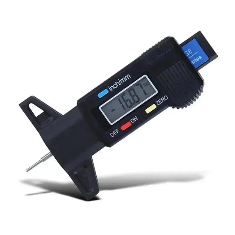 Jauge de profondeur numérique 1 pièce Pied à coulisse Jauge de profondeur de bande de roulement LCD Jauge de bande de roulement de pneu pour pneu de voiture 0-25 mm Outil de mesure Pied à coulisse Outils de réparation