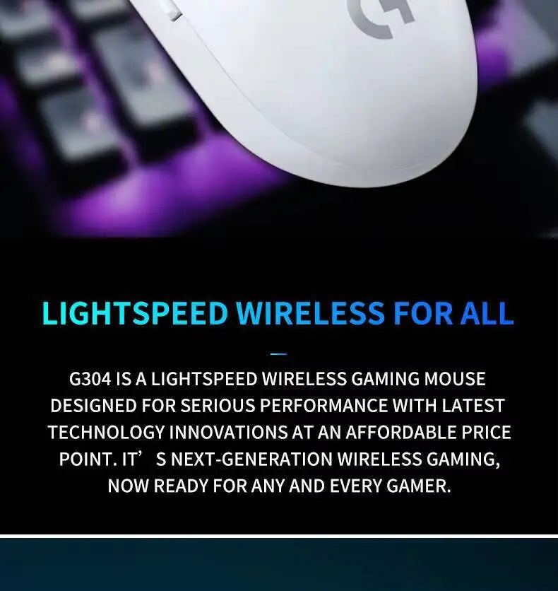 Logitech G304 LIGHTSPEED Wireless Mouse 12000 DPI HERO Sensor 1ms Latency 250hr Battery Lightweight Comfort Grip Users