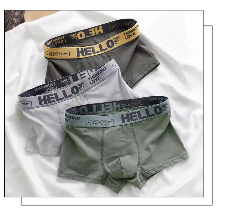 10PCS Men's underwear mid-waist breathable lightweight boxers boxers letter suit men's underpants in multiple colors