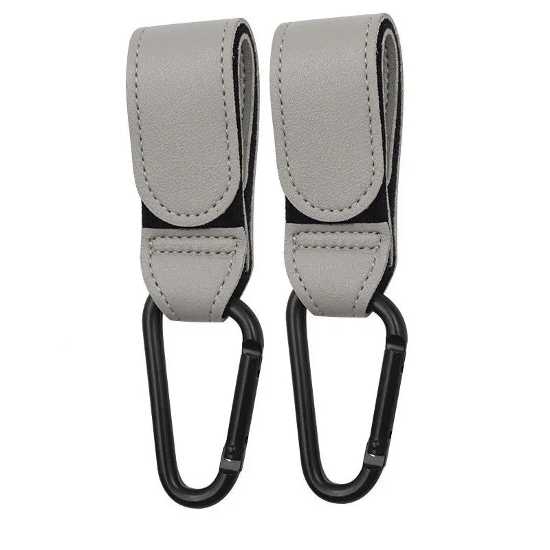 1/2pcs PU Leather Baby Bag Stroller Hook Pram Cart Organizer 360 Degree Rotatable Hook High-quality Crochet Stroller Accessories