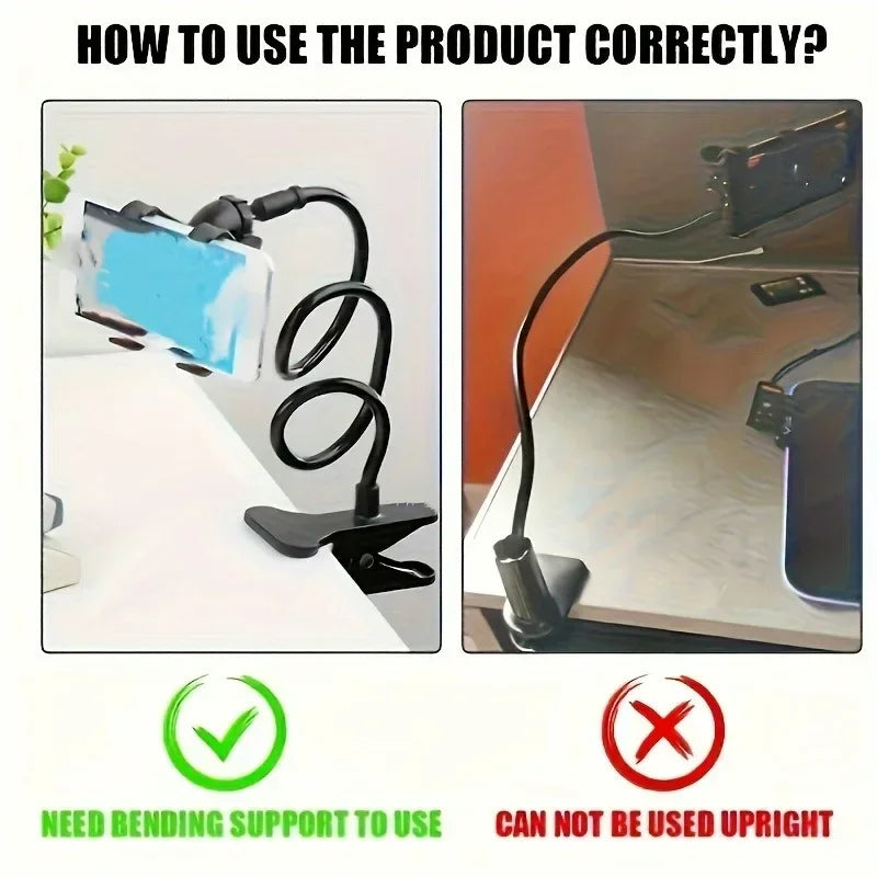 Adjustable Long Arm Phone Stand | Universal Bedside Desk Mount Holder | Fits for iPhone Samsung Xiaomi Huawei All Models