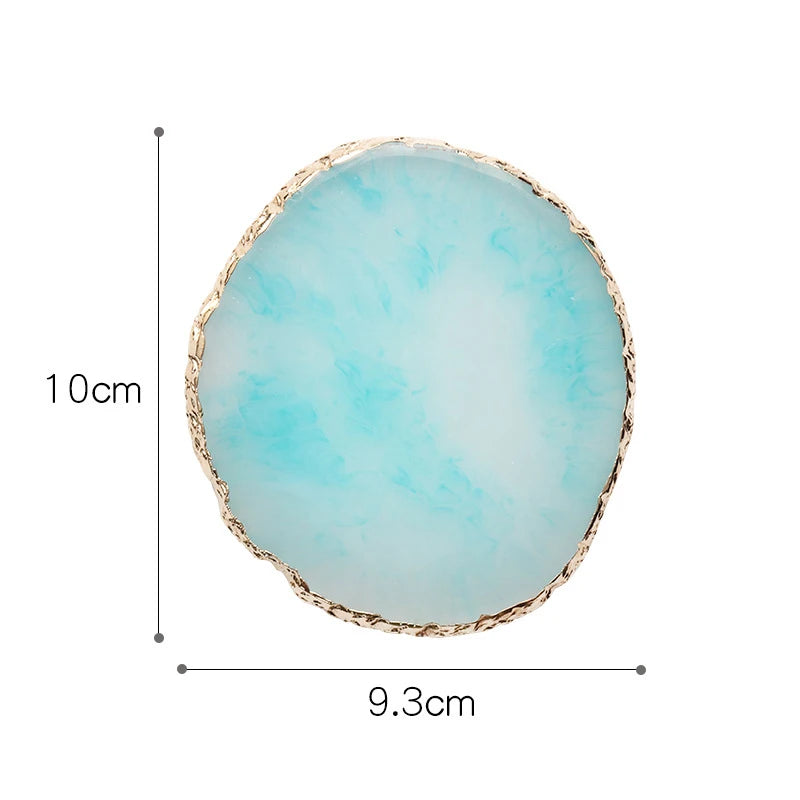 Round Resin Onyx Stone Nail Palette Nail Art Display Stand Gel Polish Tray Mixed Painting Pigment Tray Nail Art Display Stand
