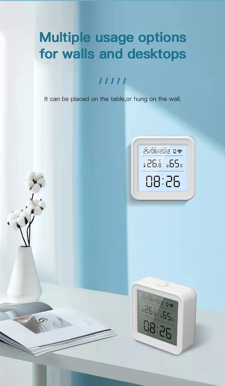 Tuya Temperature and Humidity Sensor WiFi with Backlight Supported Hygrometer Thermometer Work With Yandex Alexa