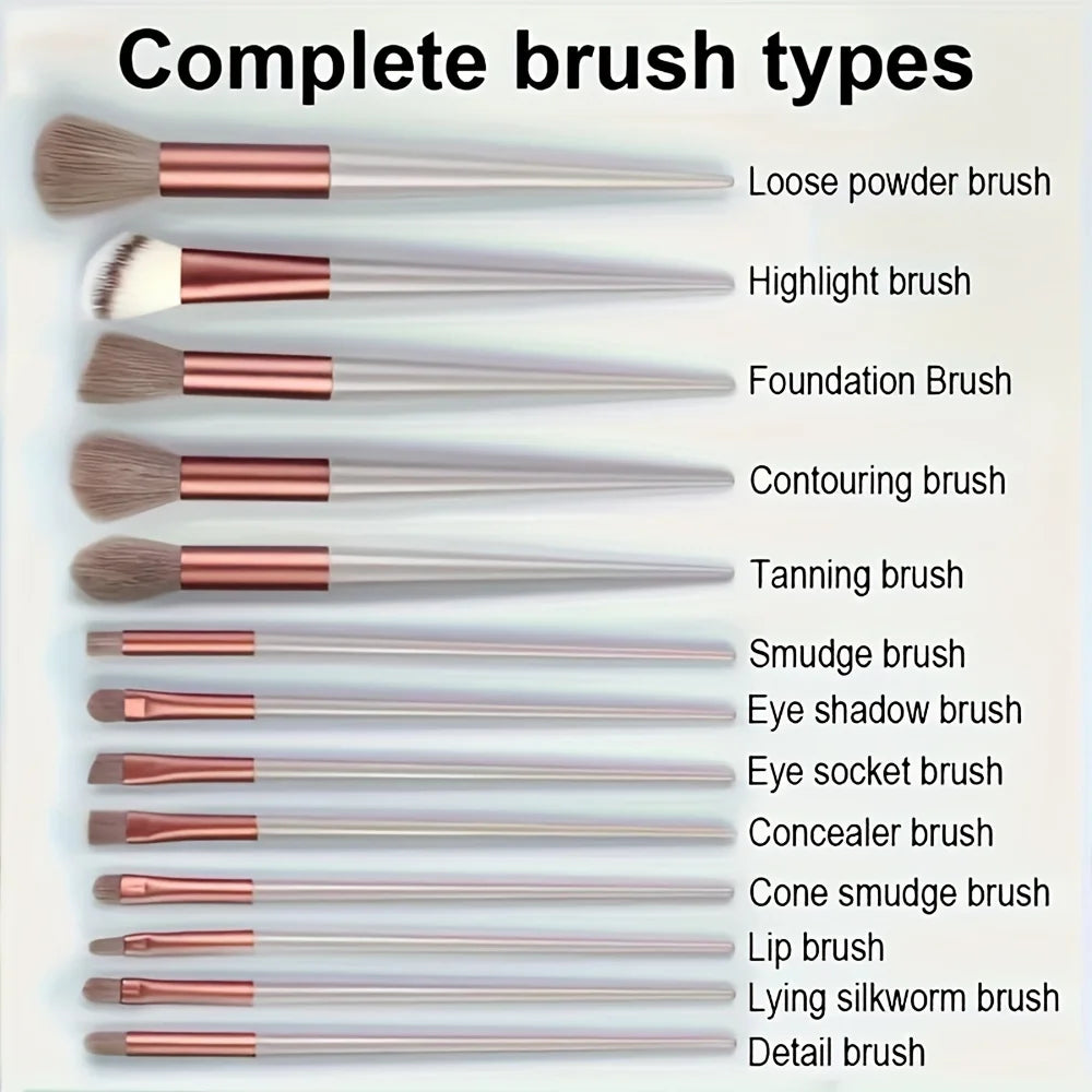 13-teiliges Make-up-Pinsel-Set Kosmetik-Make-up-Schwamm Make-up-Pinsel Beauty-Tool Lidschatten-Rouge Professionelles Pinsel-Set