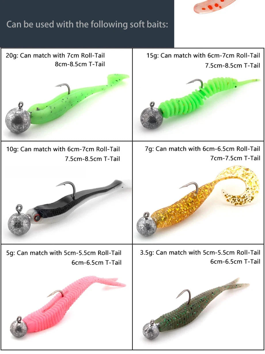 1g 2g 3g 4g 5g 10g 20g 22g 25g 28g crank Jig head hook fishing hook head Jig lure hard bait soft worm jig hook for fishing