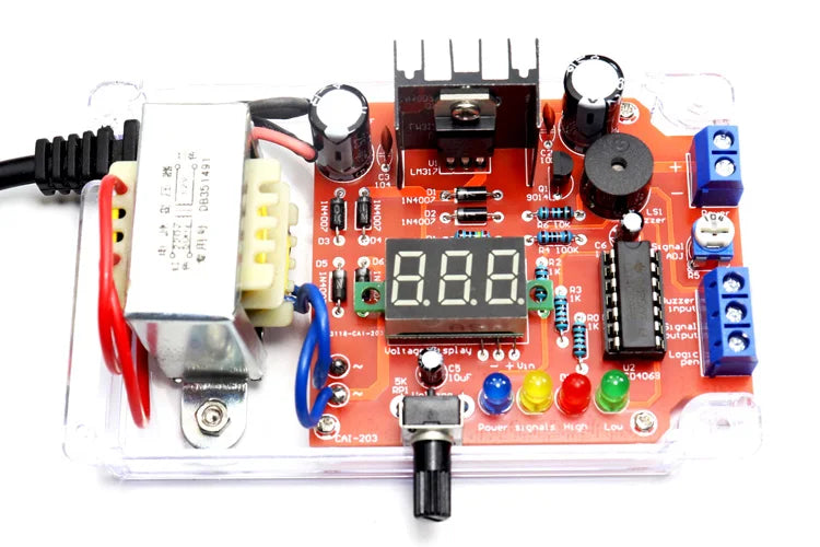 Electronic DIY LM317 Adjustable Voltage Regulated Kit DC Step-down Power Supply Making Parts With Case Soldering Assembly 220V - Shoppiline