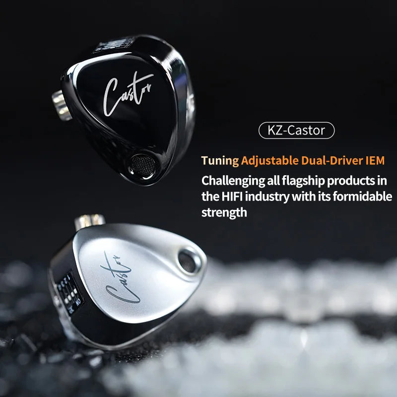 KZ Castor 2DD Dynamic in Ear HiFi Earphone High-end Tunable Game Sport Headsets Monitor Headphone Earbuds EDX PRO ZSNPRO ZVX