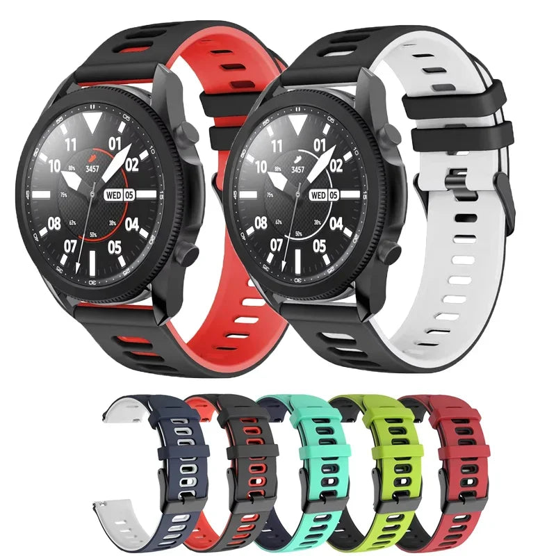 20mm 22mm Strap For Samsung galaxy watch 7 6 5 4 5 pro 44mm/40mm Silicone bracelet Huawei Watch gt 2/3/4/2e Amazfit bip strap