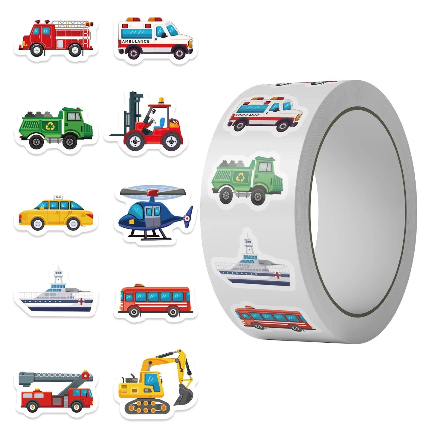 500Pcs Construction Vehicle Sticker Roll For Kids Reward Encourage Sticker For Labels Thank You Sticker Kids Toys