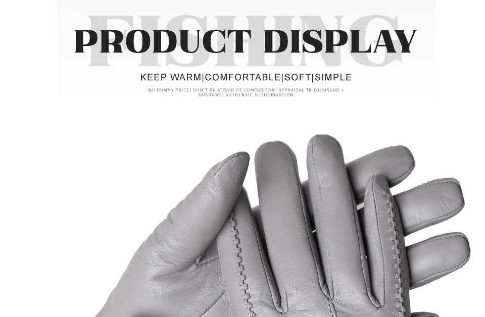 Women's sheepskin gloves winter warm plus velvet short thin touch screen driving color women's leather gloves good quality -2226