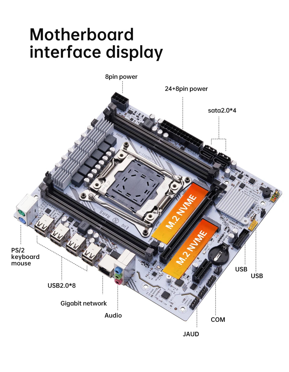 QIYIDA X99 motherboard LGA2011 3 with M.2 slot Support DDR4 Memory SATA USB PCI16X