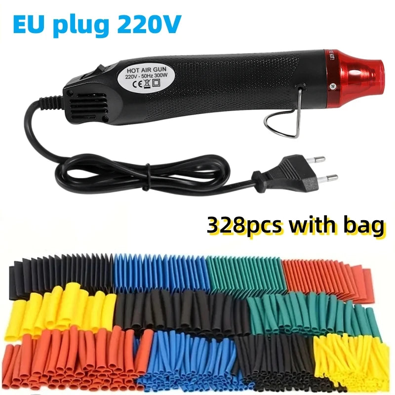 300W Hot Air Heat Gun 328pcs Heat Shrink Tube With Hot Air Guns Kit EU US 110V 220V Heat Shrink Tubing Kit 2:1 - Shoppiline