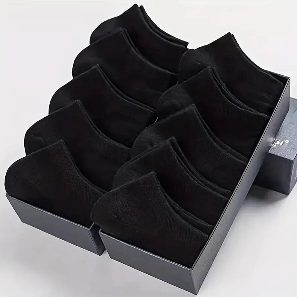 10/20/40 Pairs Men's Boat Socks Business Sport Sweat Absorption Mature Summer Autumn Solid Color Versatile Ankle Socks