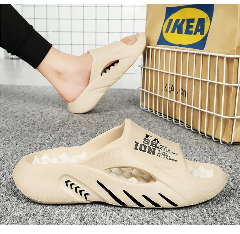New Summer Man Massage Slippers 2026 Indoor Outdoor Beach Sandals Soft Bottom Casual Slippers Male Flip Flops Mens Sandals
