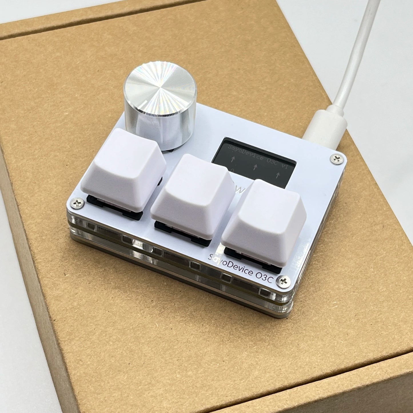 O3C SayoDevice OSU O3C Rapid Trigger Hall Switches Magnetic Pink Switches Keyboard With Knob Screen Copy Paste Shotcut
