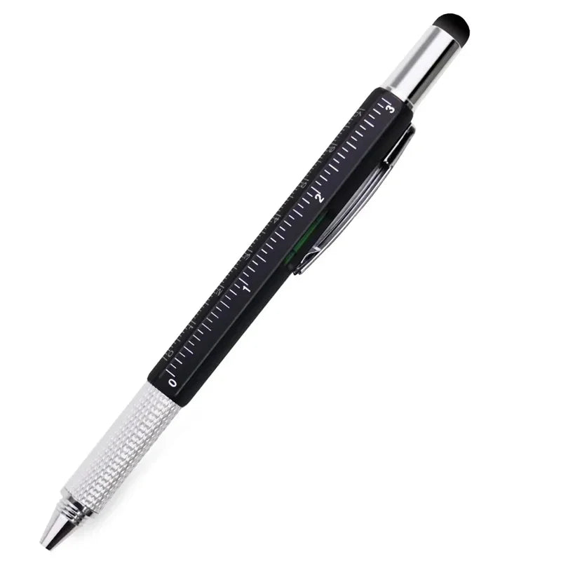 7 in1 Multifunction Ballpoint Pen with Modern Handheld Tool Measure Technical Ruler Screwdriver Touch Screen Stylus Spirit Level