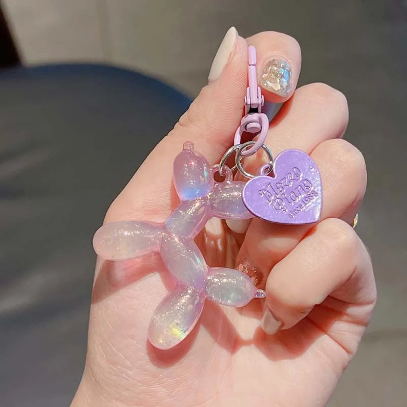 New Candy Color Balloon Dog Keychain for Girls Creative  Balloon Dog Phone Chain Key Buckle Accessories Bag Pendant Toys