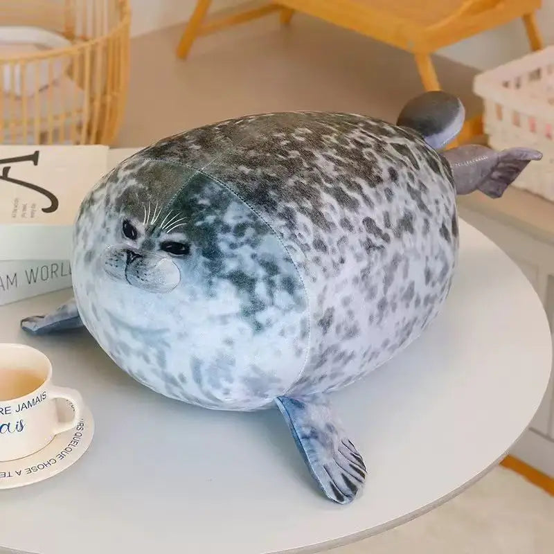 Wütendes Blob-Robben-Kissen, pummeliges 3D-Neuheiten-Seelöwen-Plüschtier, Babyschlaf-Wurfkissen, Geschenke für Kinder Mädchen