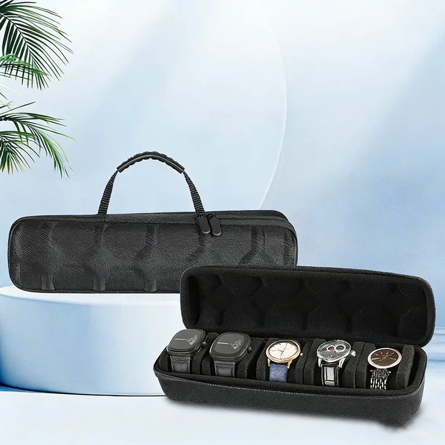 Watch Box Organizer for Men,Watch Travel Case Portable Storage Watch Display Holder for Wristwatches with anti-Move Watch