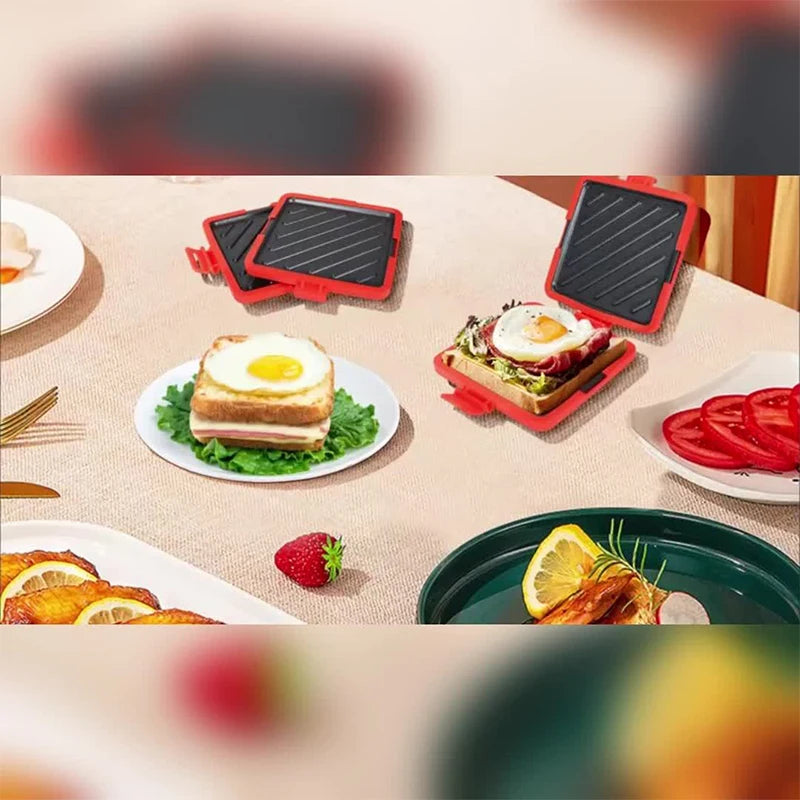 1pc Food Grade Silicone Easy-to-Use Microwave Sandwich Maker with Adjustable Silicone Straps Quick, Even Cooking for Crispy Toas - Shoppiline