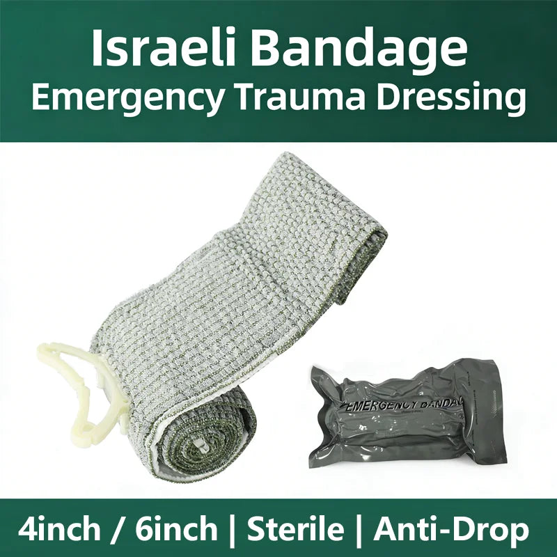 4/6 Inch Israeli Bandage Elastic Wrap Sterile Emergency Bandage Essential for Camping, Hiking,Tactical,Home | Medical Trauma Kit