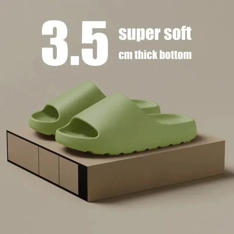 Women's Slippers EVA Soft Thick Soled Summer Fashion Slippers & Men's Yeezys Slides Beach Sandals