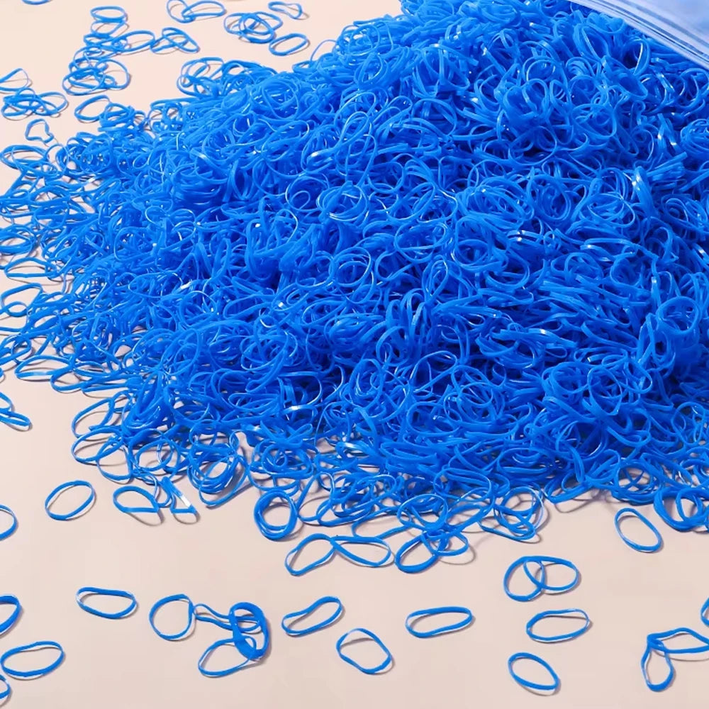 500/1000/2000 pièces élastiques en caoutchouc colorés jetables pour filles, serre-tête, attaches de queue de cheval, accessoires capillaires pour enfants