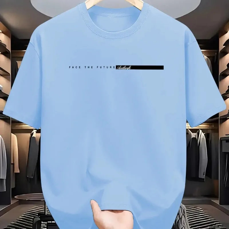 Unisex-Stil Sommer Herren 100 % Baumwolle Lässiges, locker sitzendes Rundhals Kurzarm Leichtes atmungsaktives T-Shirt Oberteil High Street
