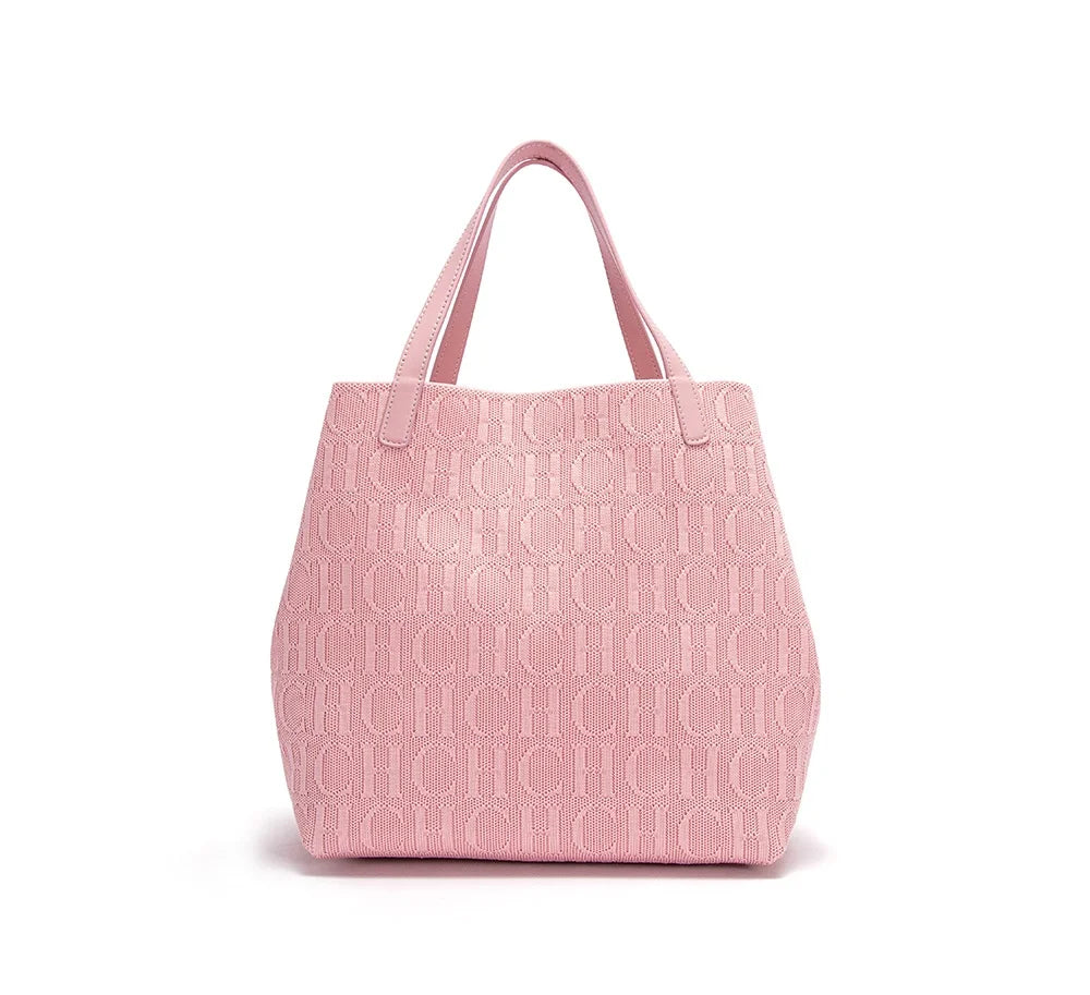 CH High Quality Craft Large Capacity Handbag Ladies Shoulder Bag Fashion Classic New Pure Color Outer Pocket Ladies Handbag - Shoppiline