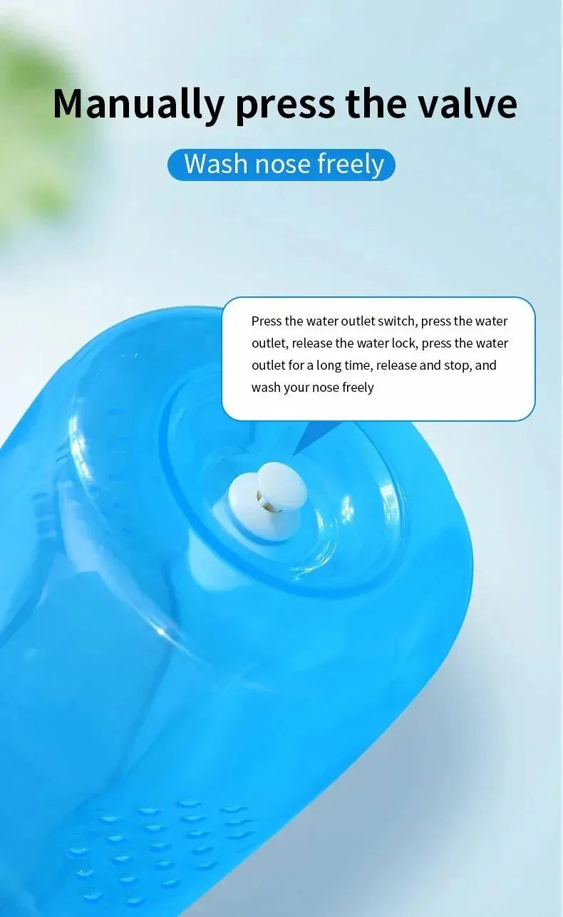 1 pièce bouteille de lavage nasal 300ml adulte et enfant cavité nasale et bouteille de lavage nasal solution saline physiologique rhinite manuelle