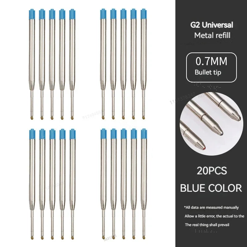 5-20pcs L:3.9 in/99mm Ballpoint Pen G2 Refills for Medium Point Blue Red Black Ink Rods for Office Stationery School Supplies