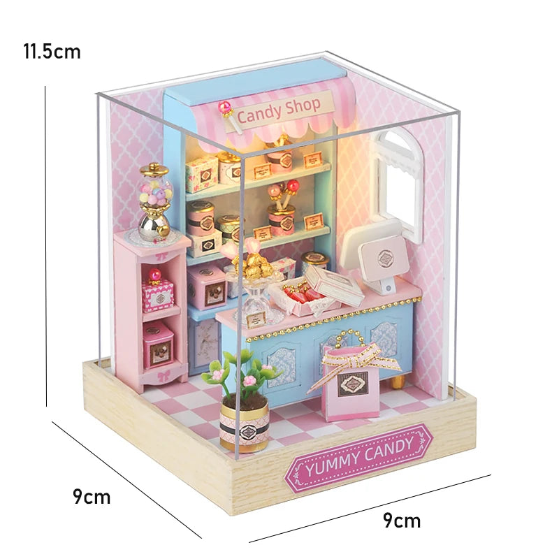 Kitten Mini Doll House 3D Puzzle Assembly Model Building Kit Creative Room Bedroom Decoration With Furniture Wooden Crafts Gifts - Shoppiline