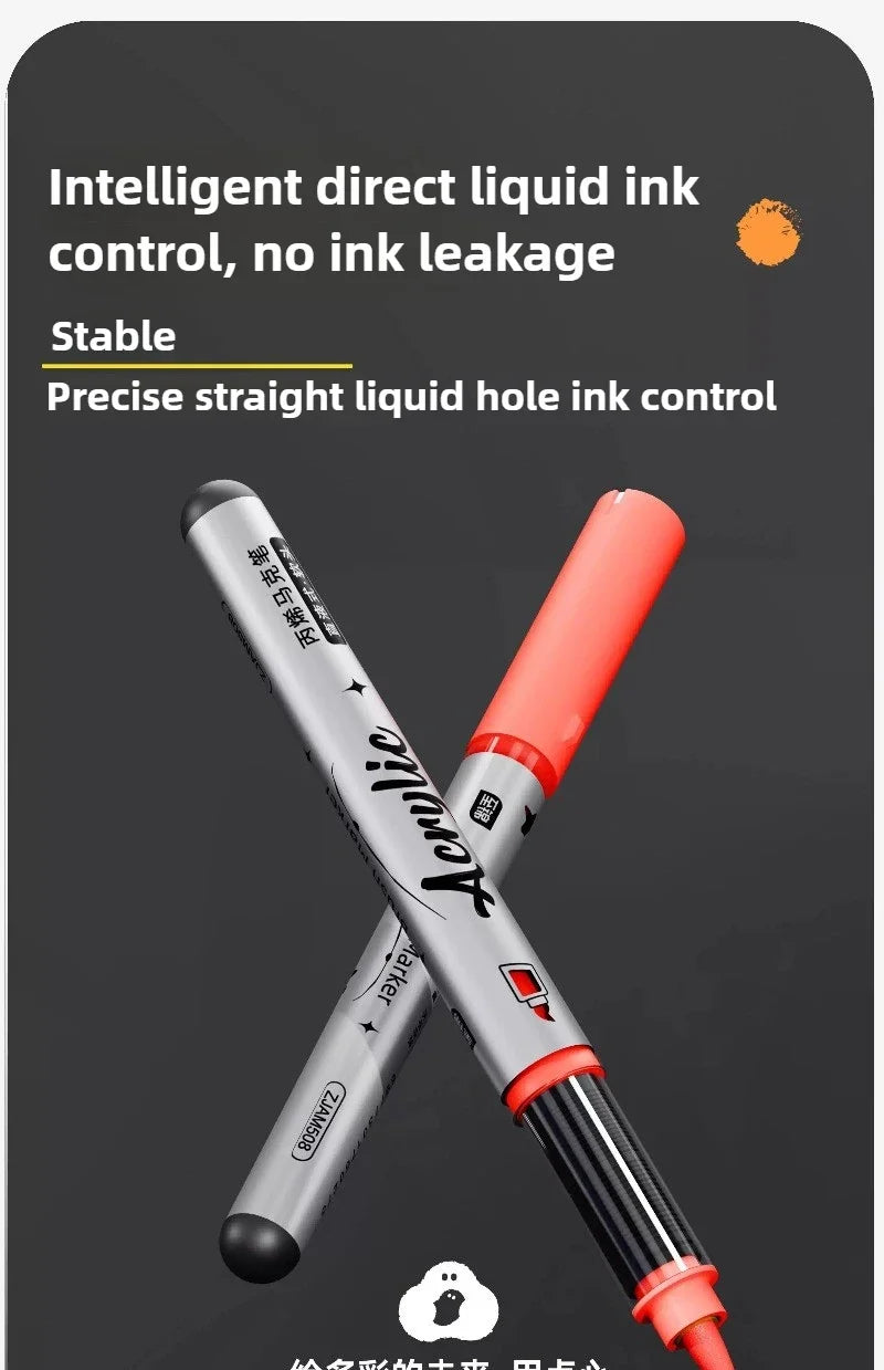 ZEEJOY 120/12/1 Colors Direct Liquid Acrylic Marker Pens Waterproof Pen Soft Brush Nib for Manga School Art Supplies Stationery