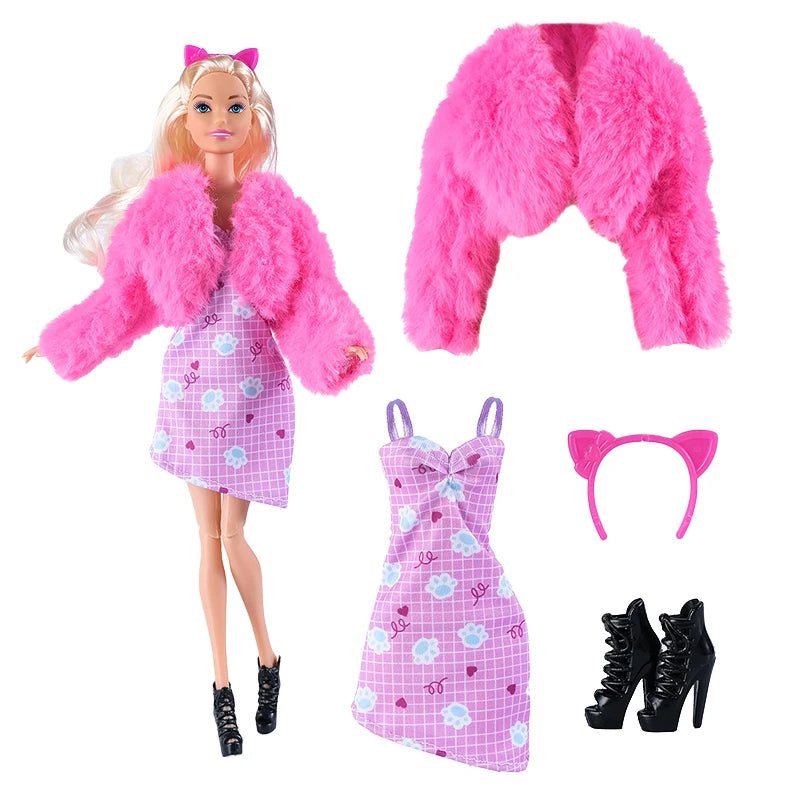 NEW Fashion Clothes For Doll 30cm Daily Sportwaer Winter Sweater Pants Plush Coat Shoes For Doll Mini Accessories Christmas Gift - Shoppiline