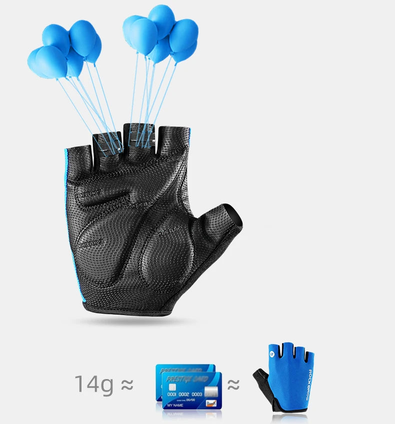 ROCKBROS Cycling Bike Gloves Half Finger Shockproof Breathable MTB Mountain Bicycle Sports Gloves Men Women Cycling Equipment - Shoppiline