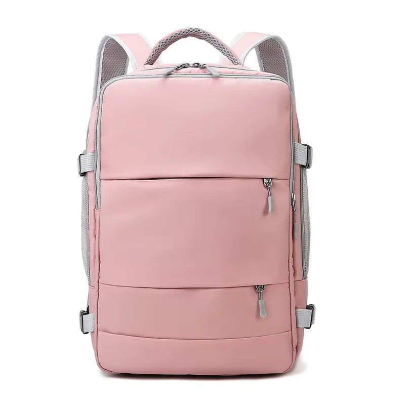 HOMEFISH Casual Anti-Theft Travel Backpack, Waterproof Large Capacity Backpack with USB Charging Port and Luggage Strap