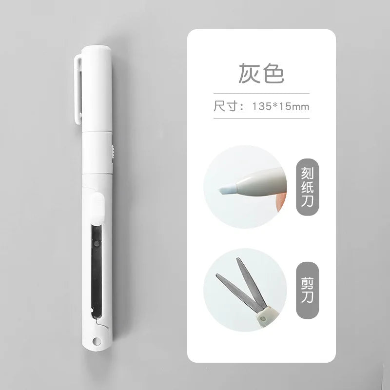 Multifunction Hand Account Cutting Folding Scissors Mini Engraving Knife Scissors Paper Trimming Utility Knife for Office School