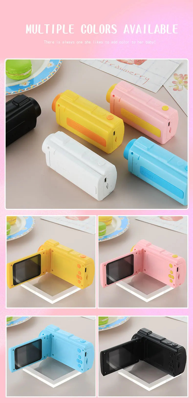 Kids Video Camcorder 1080P 20 MP High Resolution Portable Mini Digital Camera with 2.4 Inch Large Display Screen Birthday Gifts - Shoppiline