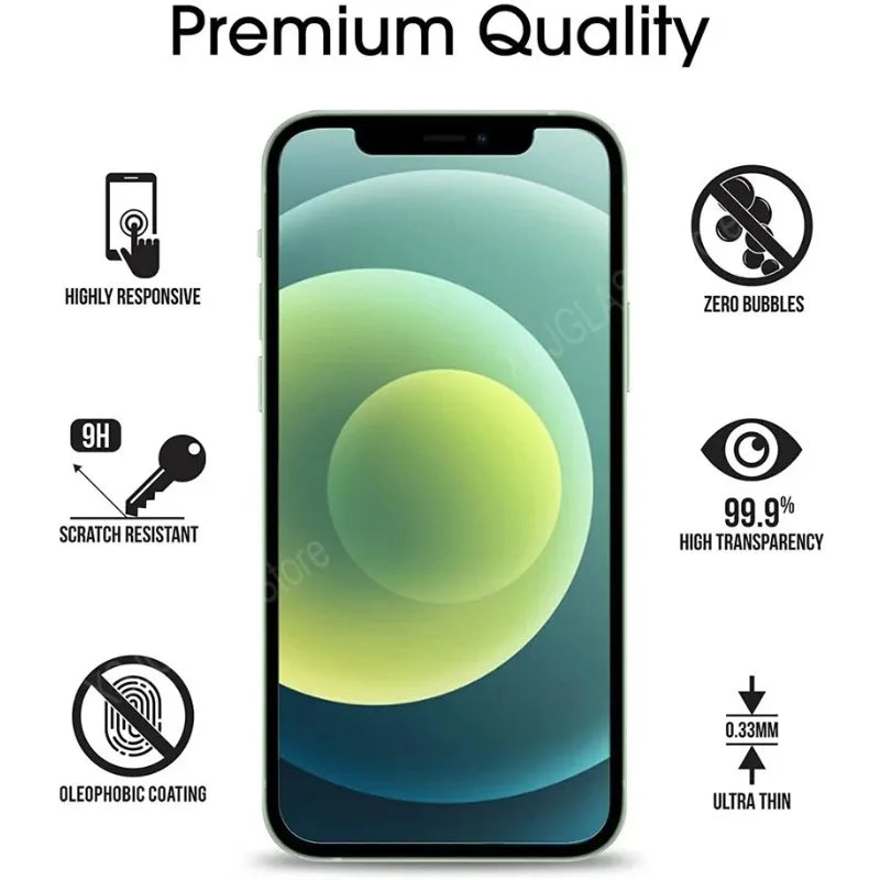 3Pcs Tempered Glass For iPhone 11 12 13 14 15 Pro Max 12 13 Mini screen protector For iPhone 6S 7 8 Plus XR XS Max 16E Glass