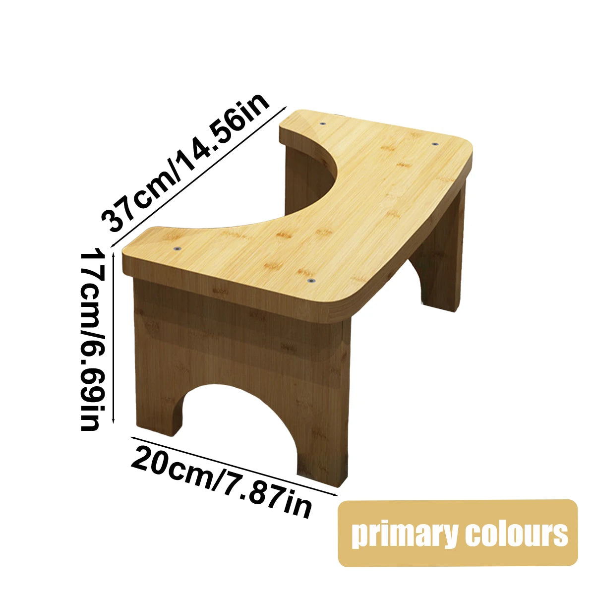 Tabouret de toilette accroupi portable en bambou robuste pour adultes, large et stable, tabouret de pot de chambre, facile à utiliser et à nettoyer, conception portable