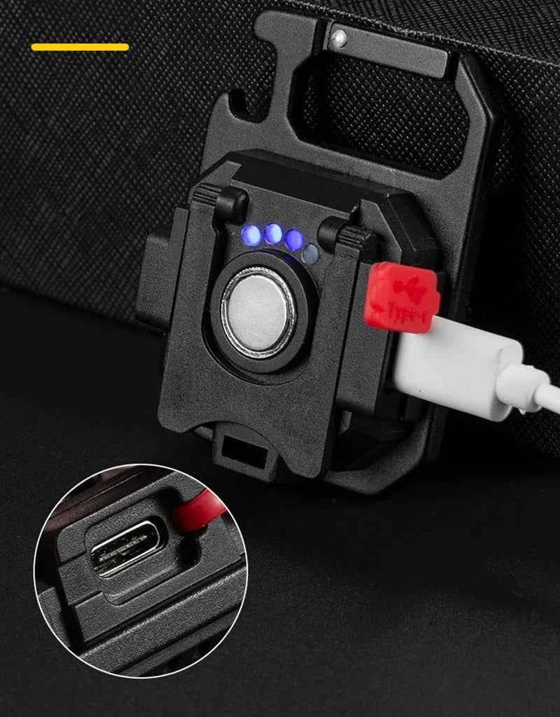 Mini LED Flashlight Magnetic COB Outdoor Camping Pocket Work Light 800 Lumens USB Rechargeable 7 Modes Spotlights