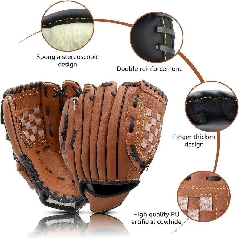 Outdoor camping sport Baseball Gloves Softball Practice Equipment Size 9.5 Left Hand For Kids/Adults Man Woman Training - Shoppiline