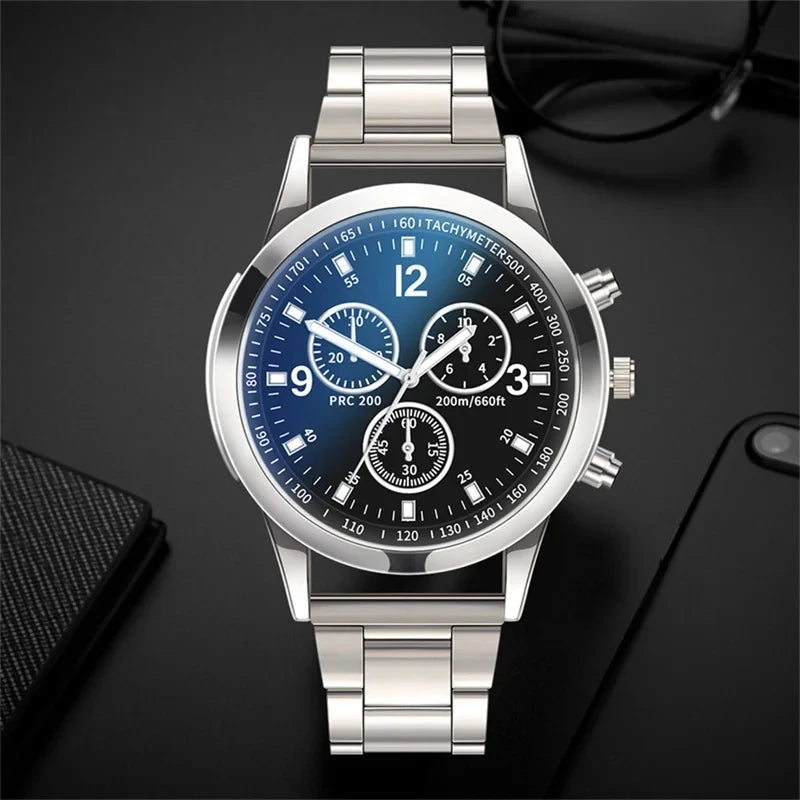 Mode Herren Edelstahluhren Luxus Quarz Armbanduhr Uhr Herren Business Casual Uhr Relogio Masculino