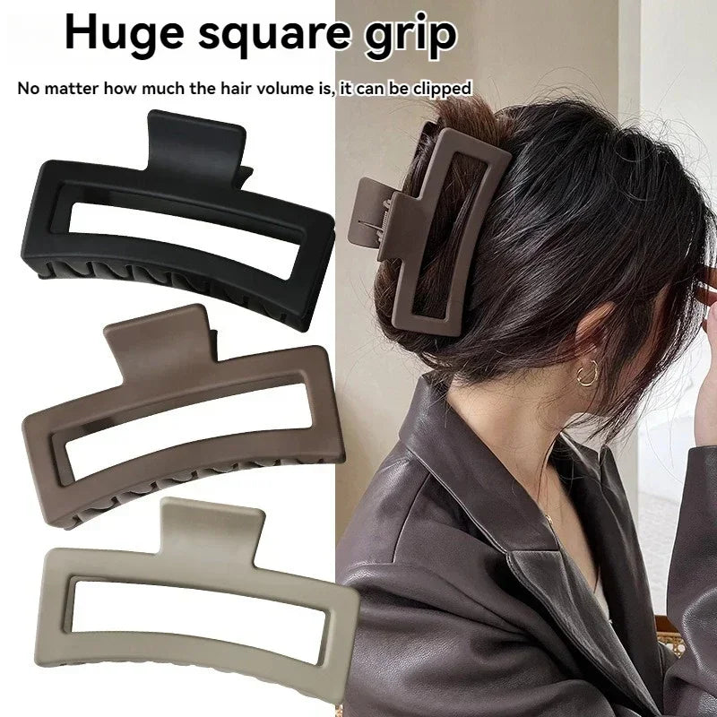 ‌4pcs Shark Jaw Hair Claw Clips | Extra-Large Non-Slip Hold for Thick Hair | Solid Color Hair Accessories Set, Ponytail Tools